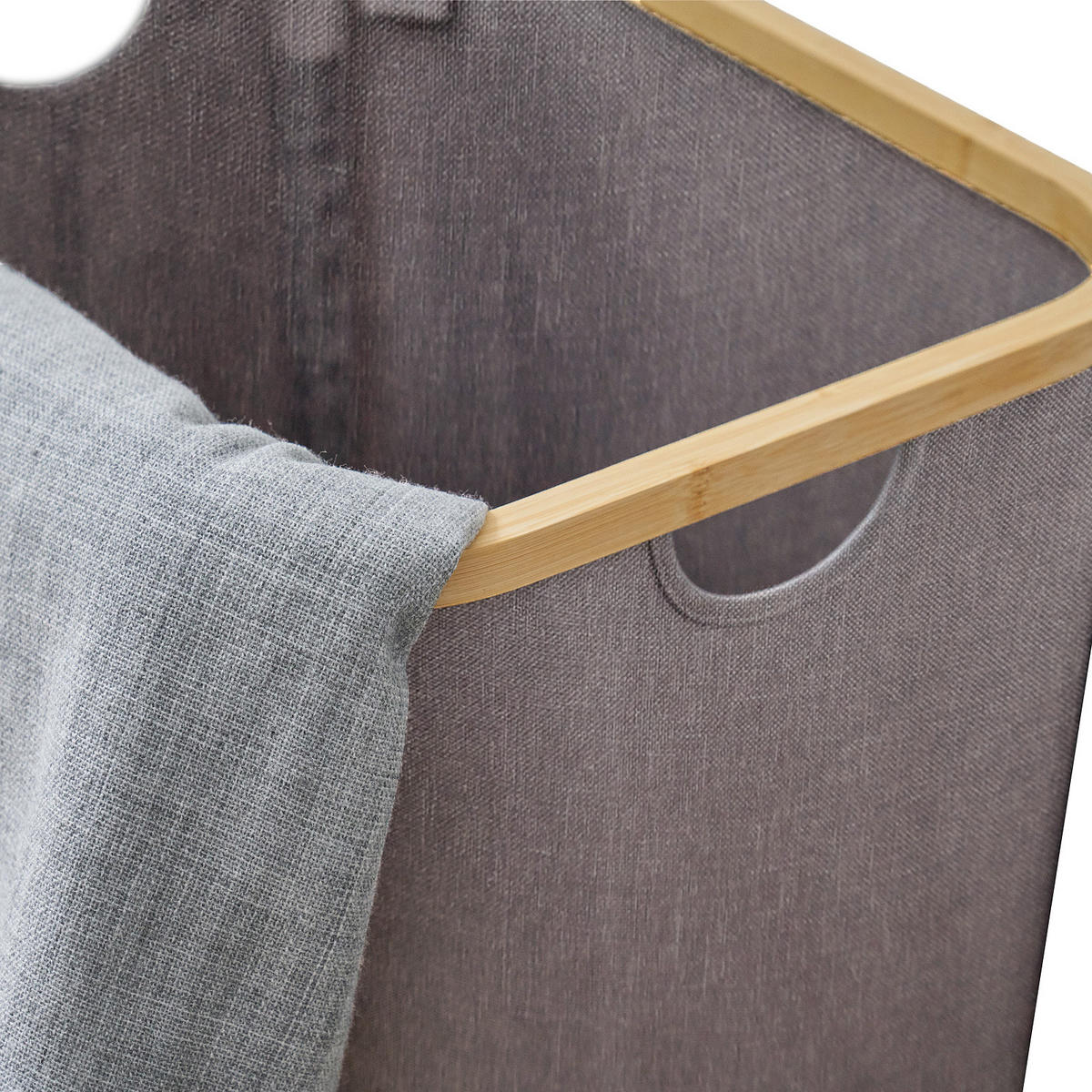 WÄSCHEKORB SADE Grau - Grau, Textil (40.5/50/34.5cm) - SVITA