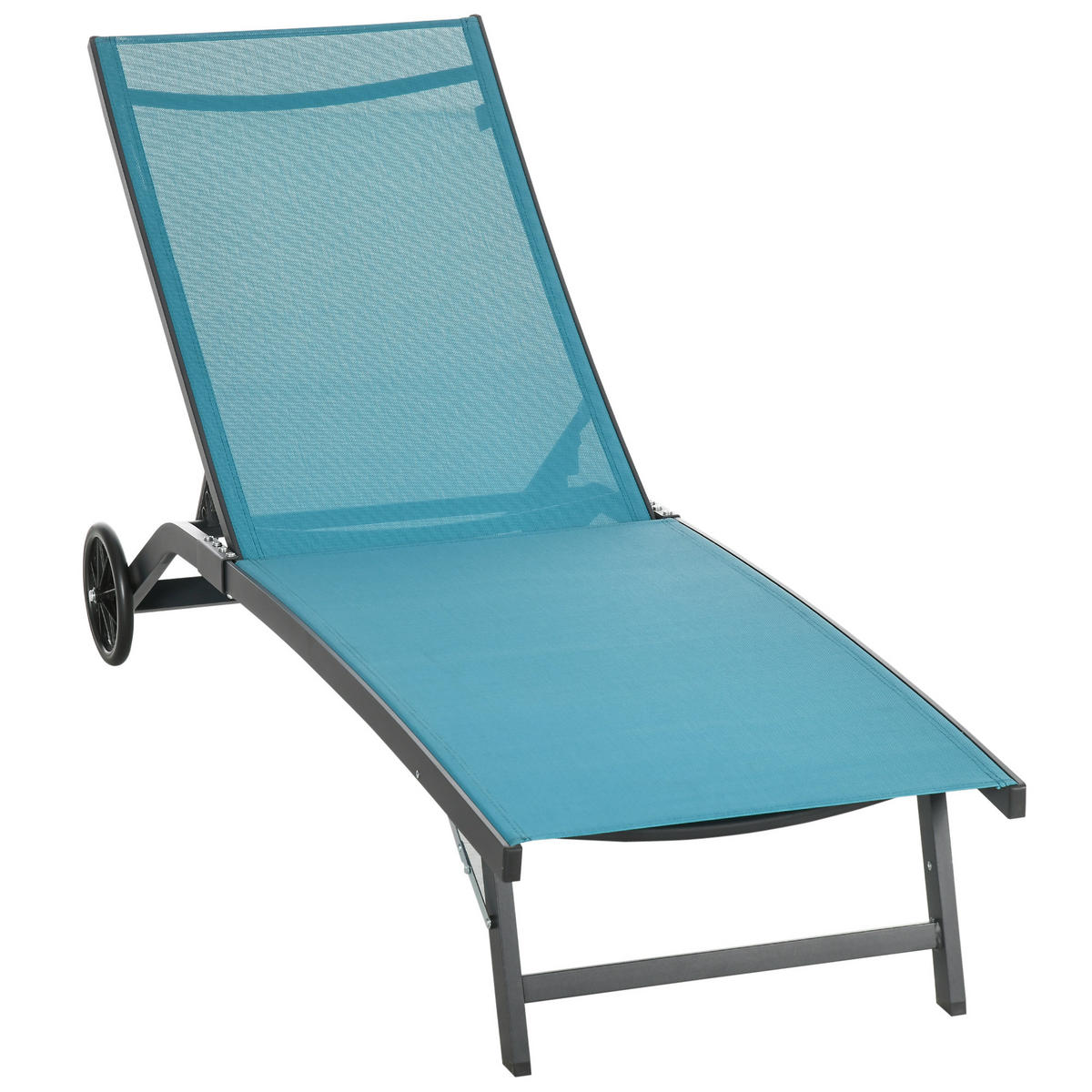 SONNENLIEGE DE-07662 5-stufig verstellbar, Aluminiumrahmen Blau - Blau, Metall (165/102/66cm) - ComfortXL