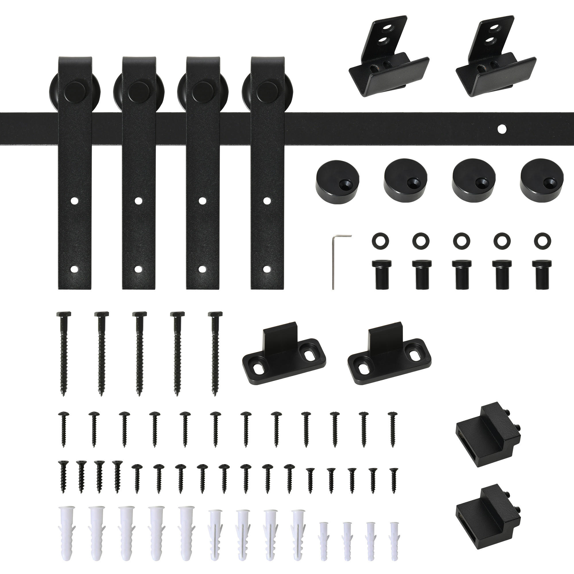 SCHIEBETÜRSYSTEM - Schwarz, Metall (0.6/18/183cm) - HOMCOM
