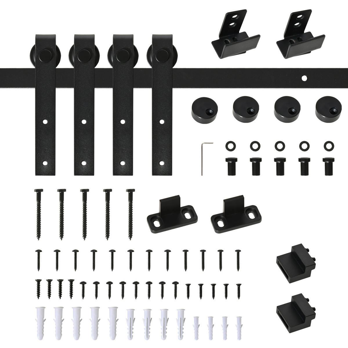 SCHIEBETÜRSYSTEM - Schwarz, Metall (0.6/18/183cm) - HOMCOM