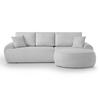ECKSOFA Teddy L Hellgrau, Bouclé-Stoff, rechts - Hellgrau/Schwarz, Textil (270/170cm) - Beautysofa
