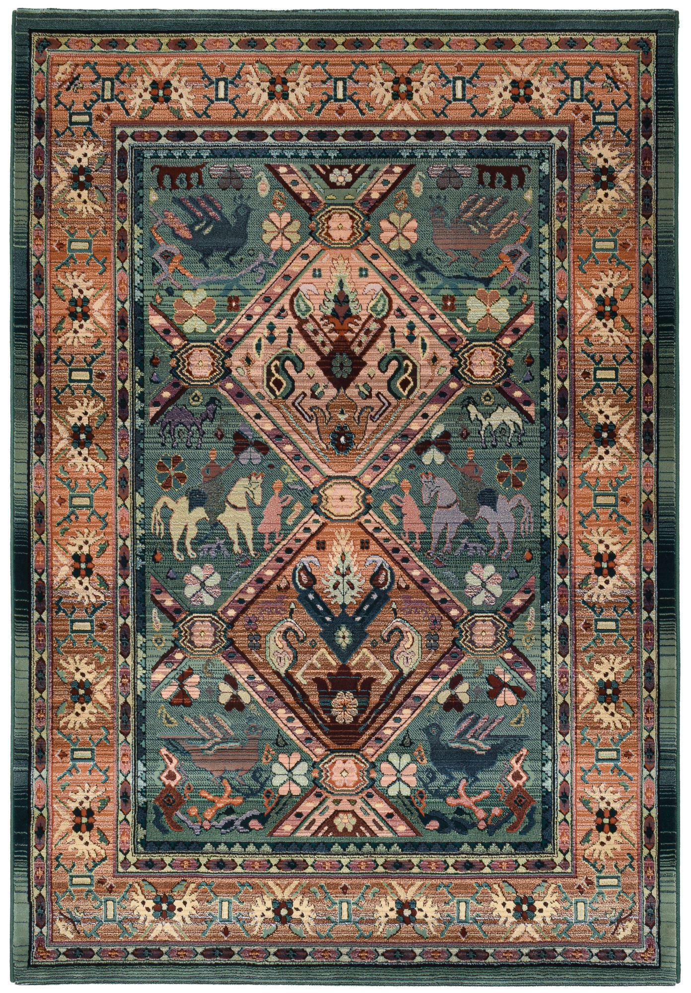 WEBTEPPICH Gabiro 13 60x90 cm - Grün, Textil (60/90cm) - THEKO