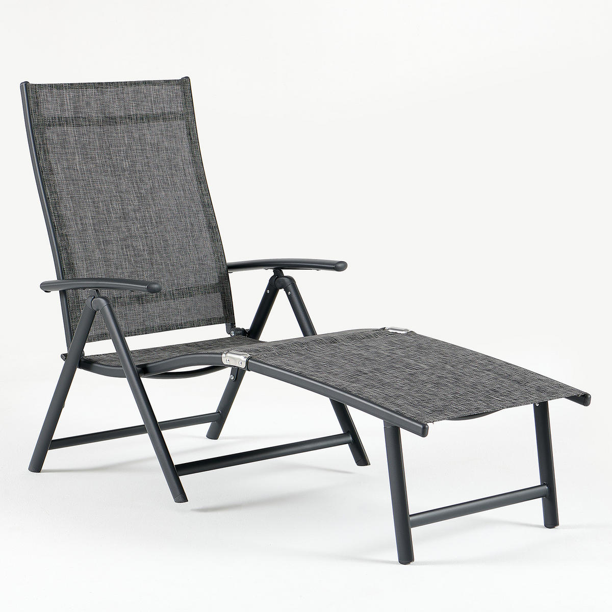 GARTENLIEGE - Aluminium / Textilene - Grau - Grau, Textil/Metall (61/94/180cm) - home24