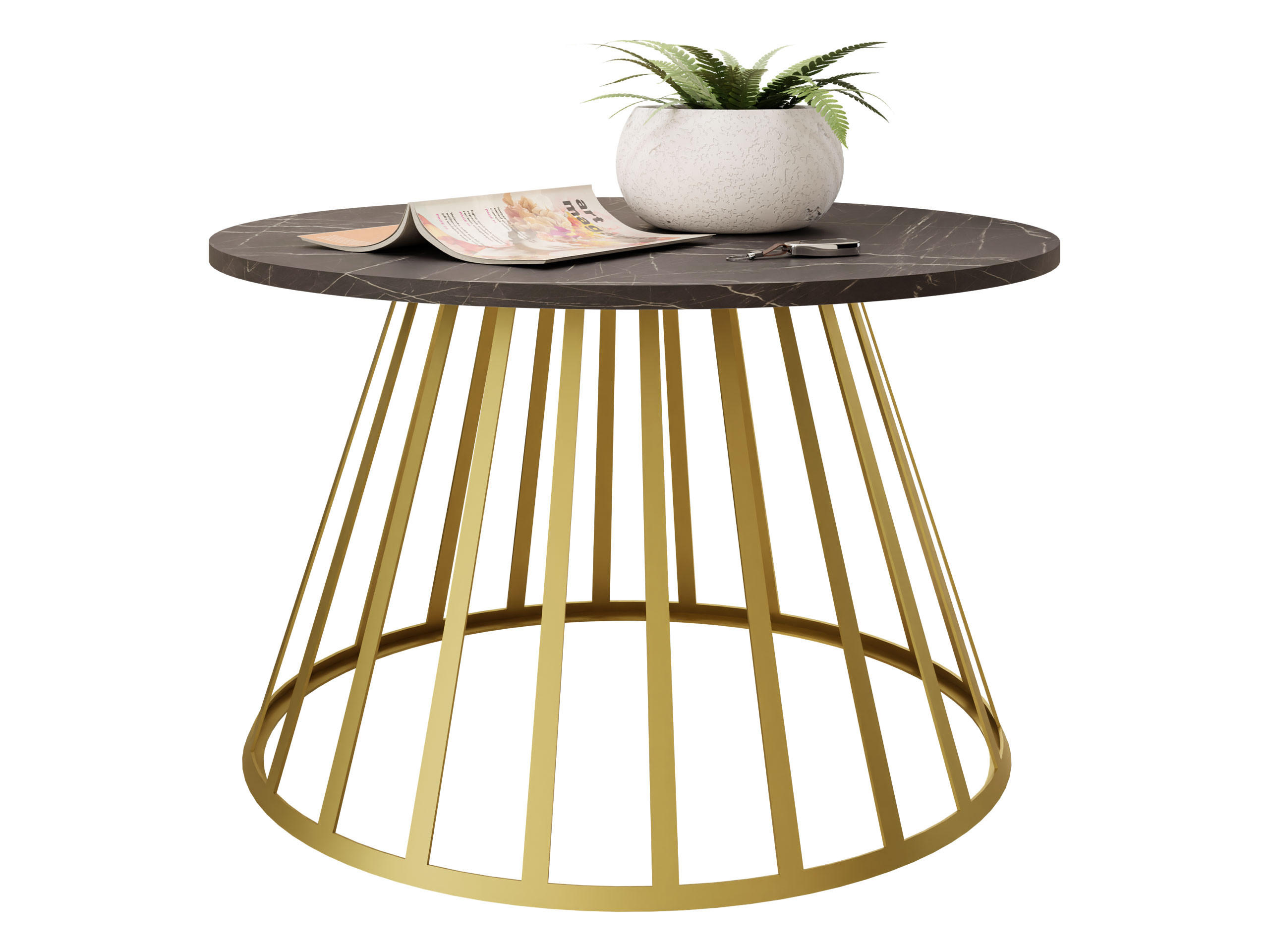 COUCHTISCH Mokod - Goldfarben/Multicolor, Holzwerkstoff/Metall (75/75/45cm) - MIRJAN24