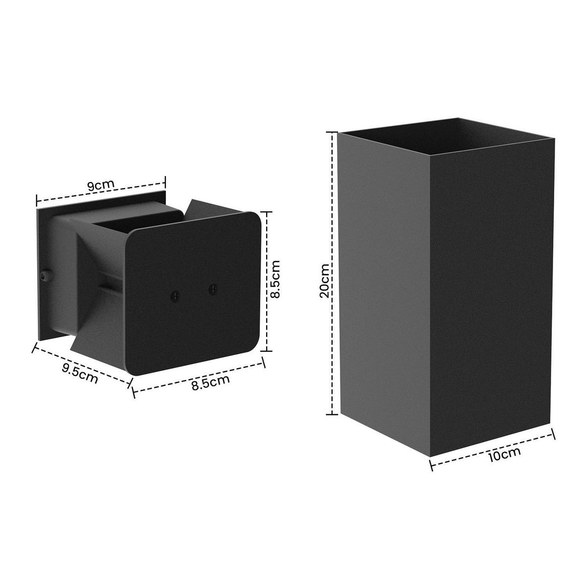 LED WANDLEUCHTE Herz 2er-Set - Schwarz, Metall (10/20/10cm) - Nettlife
