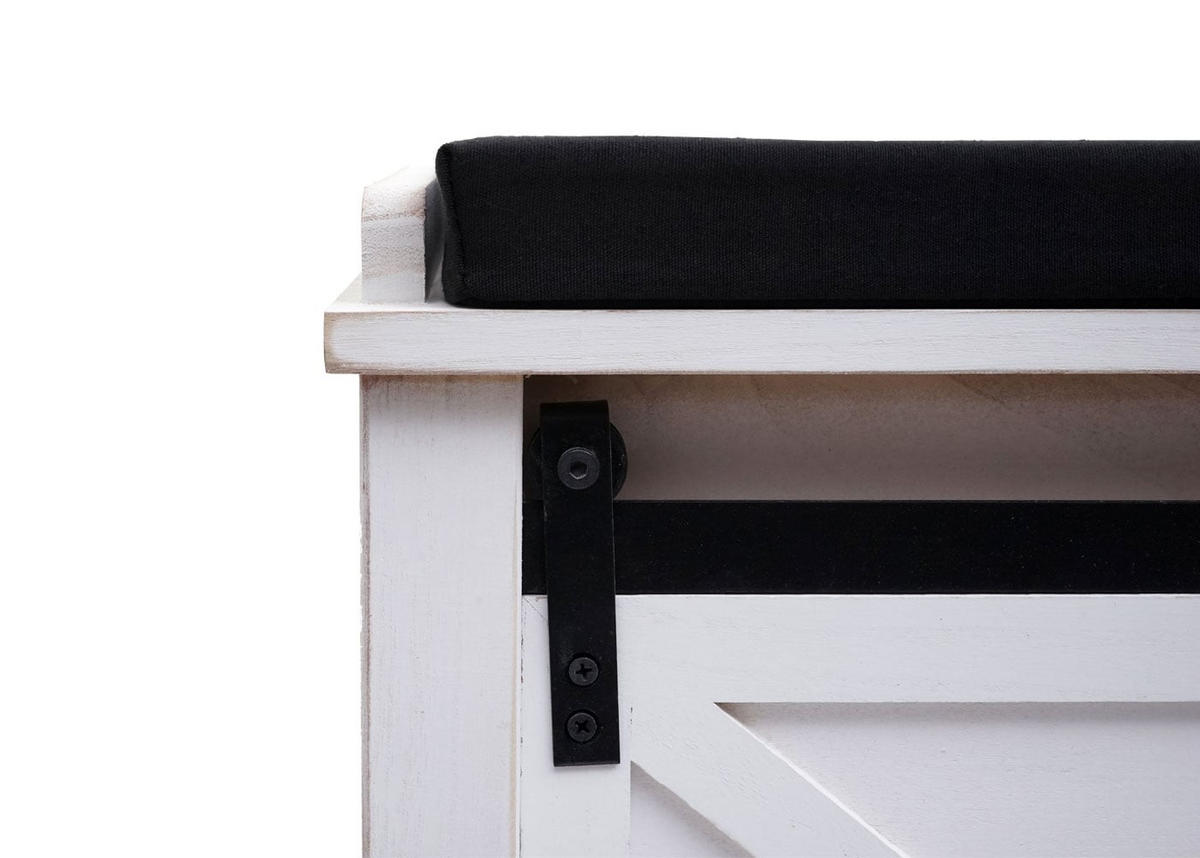 SITZBANK MIT STAUFÄCHERN Schwarz - Schwarz, Holz (102/43/33cm) - MCW