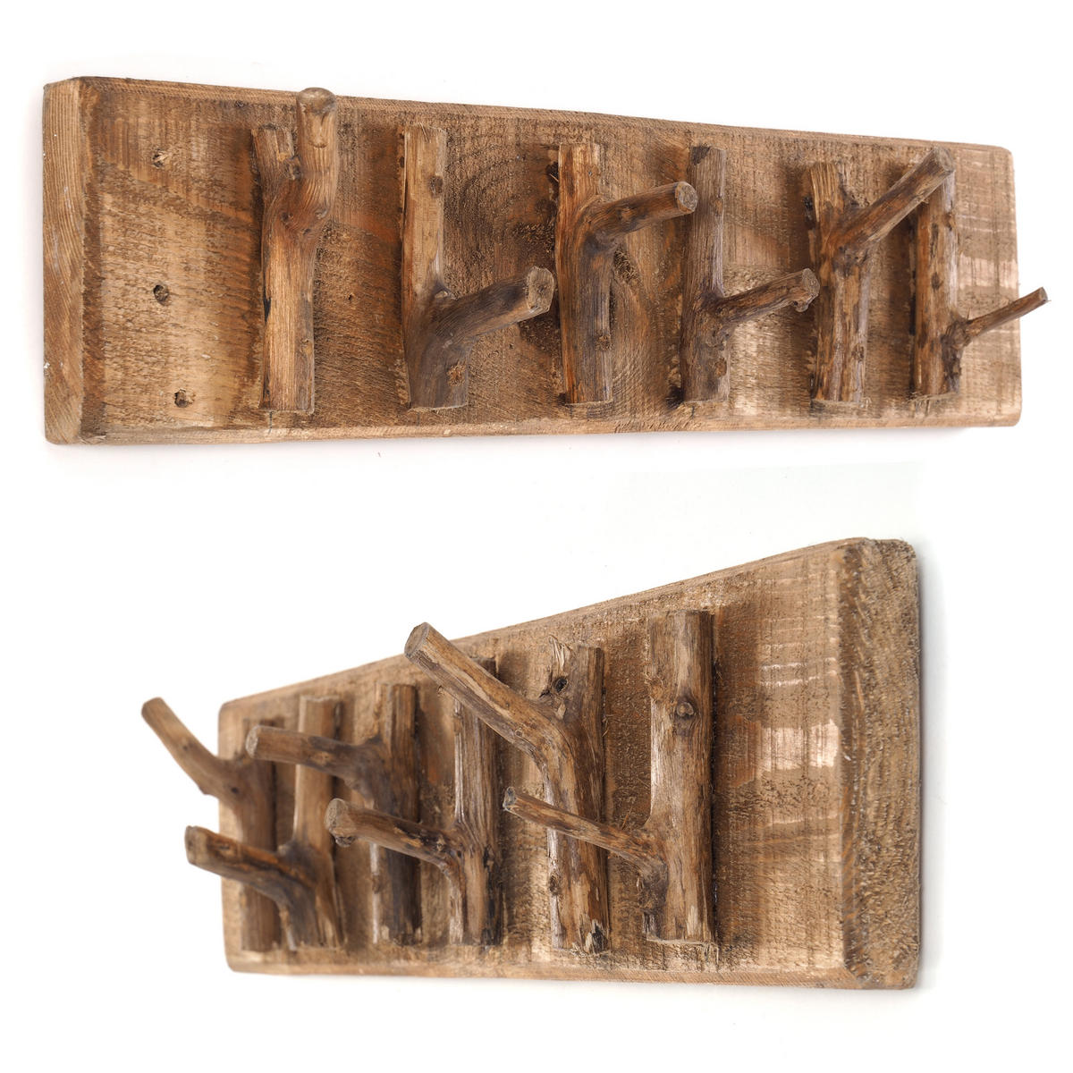 WANDGARDEROBE SAMOA Recyclingholz naturfarben - Naturfarben, Holz (60/14/11cm) - DESIGN DELIGHTS