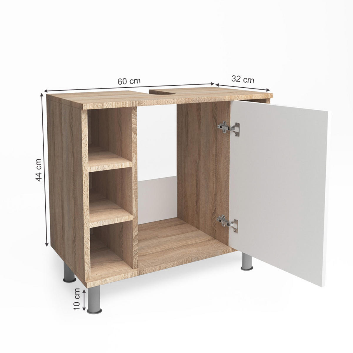 WASCHBECKENUNTERSCHRANK Fynn Sonoma 60 x 54 cm - Sonoma Eiche, Holzwerkstoff (60/54/32cm) - Vicco