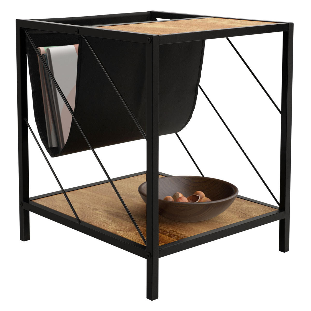 BEISTELLTISCH - Braun, Metall (43/48/54cm) - ML-DESIGN