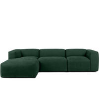 ECKMODULSOFA-LINKS BUFFO mit extrem weicher und bequemer Sitzfläche, Gewebestoff, maritim - Grün, Textil (297/180cm) - KONSIMO®