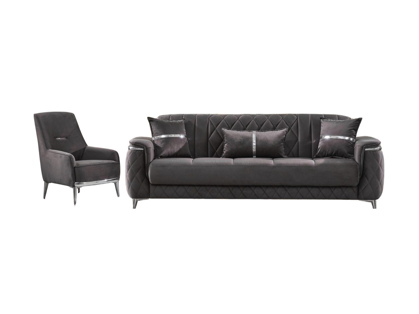 XXXLutz Sitzgarnitur Grau 240x90x98 cm