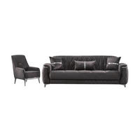 SITZGARNITUR Pasadena, Grau Stellvariante 2+1 - Grau, Holzwerkstoff/Kunststoff (177/90/98cm)