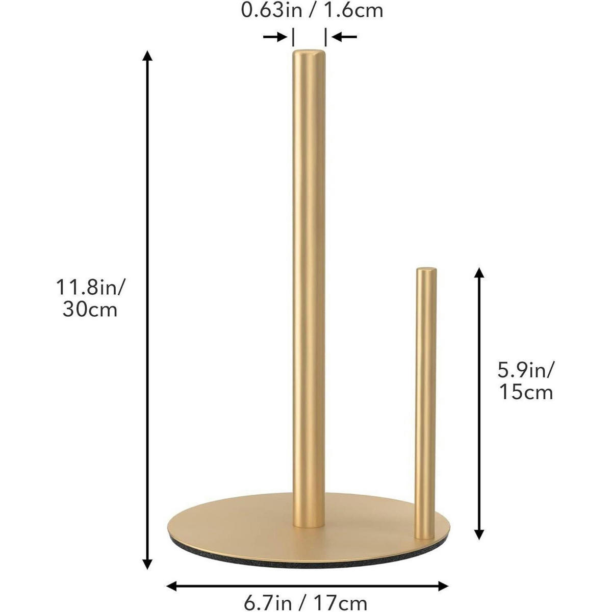 KÜCHENROLLENHALTER Edelstahl Gold 17 x 17 x 30 cm - Goldfarben, Metall (17/7.6/31cm)