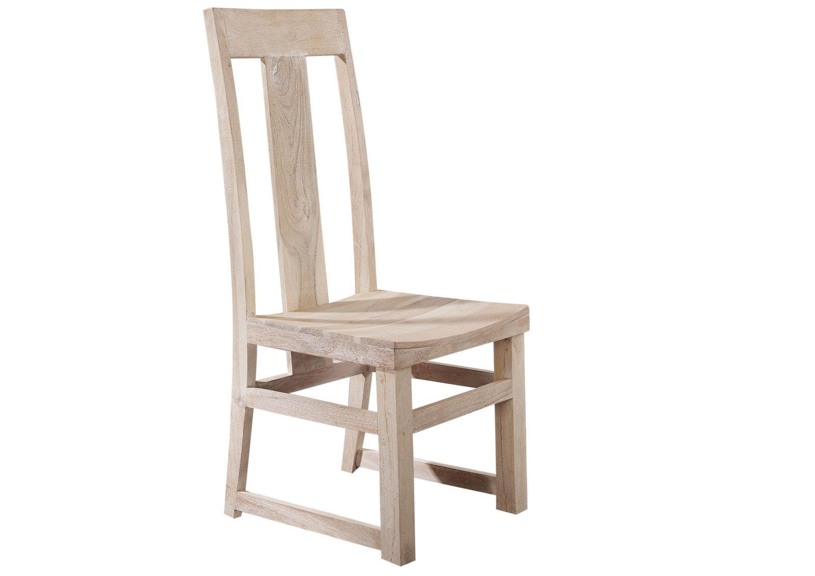 STUHL Massivholz 45 x 47 x 110 cm beige NATURE WHITE #122 - Beige, Holz (45/110/47cm) - Massivmoebel24
