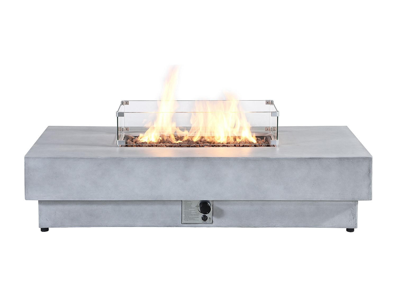 FEUERSCHALE - 152 cmcm x 69.5 cmcm - Stein, Keramik - Hellgrau - SEROZA - Hellgrau, Keramik/Stein (152/52.4/69.5cm) - Vente-Unique