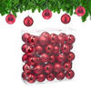 50XWEIHNACHTSKUGELN - Rot, Kunststoff (6/7/6cm) - Relaxdays