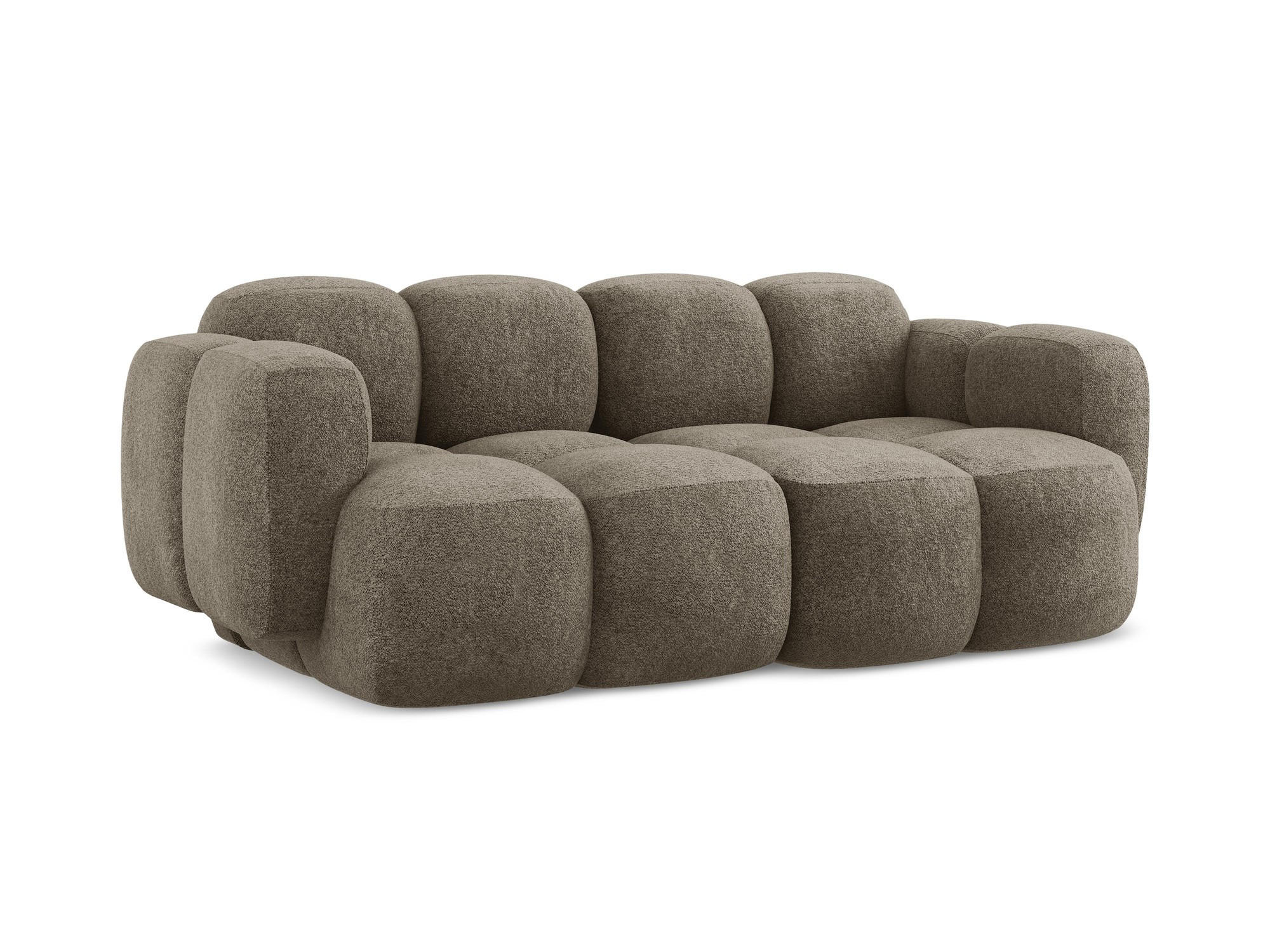 2-SITZER SOFA Chenille Stoff - Schwarz/Olivgrün, Holzwerkstoff/Kunststoff (210/72/115cm) - Makamii