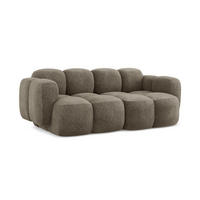 2-SITZER SOFA Chenille Stoff - Schwarz/Olivgrün, Holzwerkstoff/Kunststoff (210/72/115cm) - Makamii