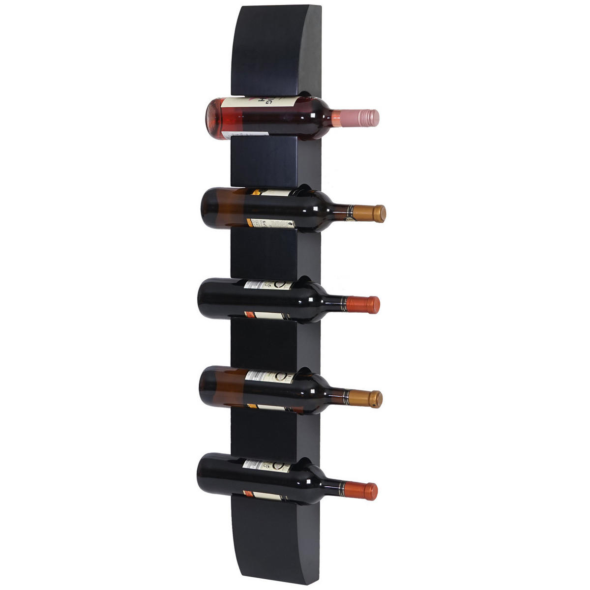 WEINREGAL MILLAU Schwarz - Schwarz, Holzwerkstoff (13/99/9cm) - MCW