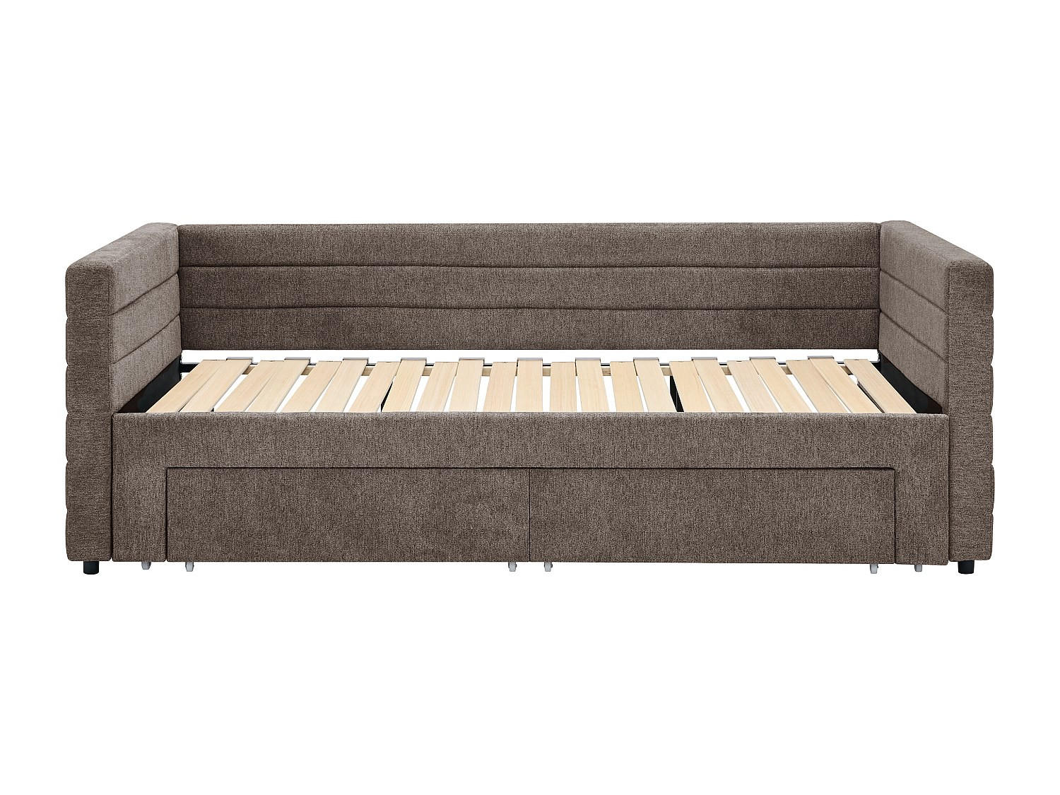 SOFABETT - 1 Person - stoff - taupe Camity - Taupe, Textil (80/200cm) - Vente-Unique