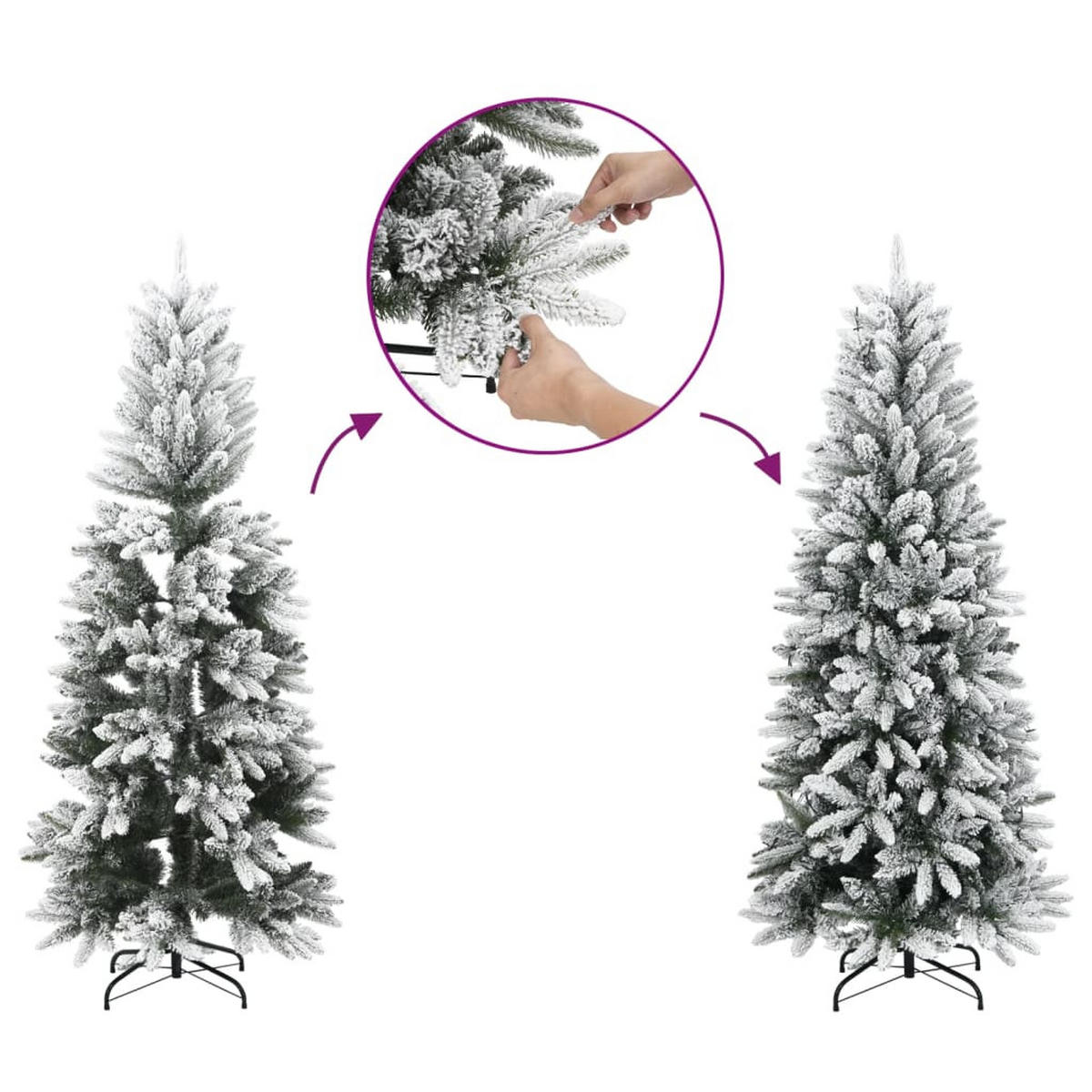 WEIHNACHTSBAUM 53/53/180 Cm Weiss Pvc - Weiß, Kunststoff (180cm) - vidaXL