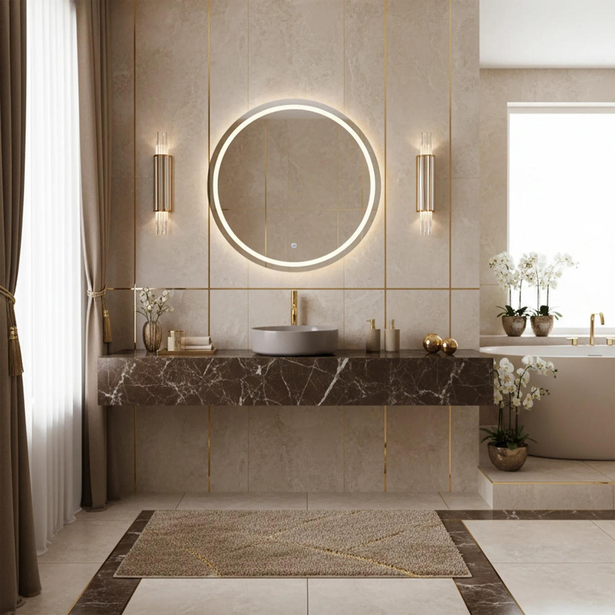 AUFSATZWASCHBECKEN Rea Sami Beige Shiny - Beige, Keramik (36/11.5/36cm) - REA