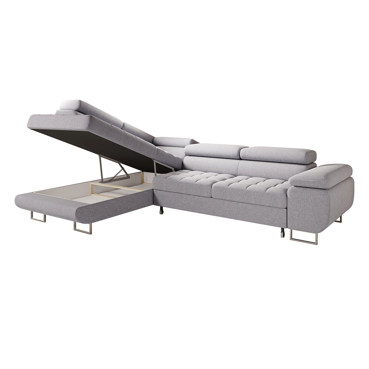 ECKSOFA Eden 4 Sitzplätze Blau - Blau, Holzwerkstoff (271/201cm) - Petits-meubles
