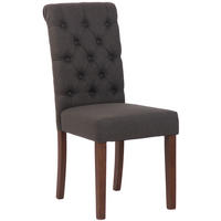 ESSZIMMERSTUHL Lisbon Stoff, Gestell Kautschukholz Braun Dunkelgrau - Dunkelgrau/Braun, Holz/Textil (45/98/63cm) - TPFLiving