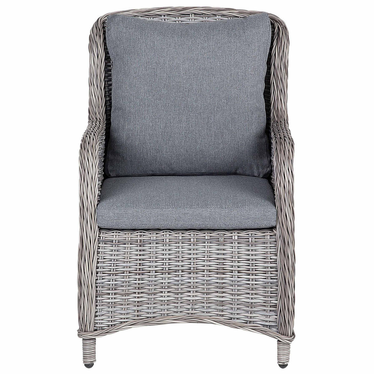 GARTENSESSEL 2er-Set PE Rattan grau Cascais - Grau, Kunststoff (60/96/73cm) - Beliani