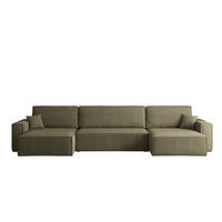 ECKSOFA Mit Schlaffunktion Und Bettkasten BEST U XL Stoff Poso Olive - Olivgrün, Holz (142/372cm) - Kaiser Möbel