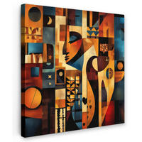 LEINWANDBILD Figuren - Abstrakt - Symbole 20x20 cm - Terracotta, Textil (20/20cm) - MuchoWow