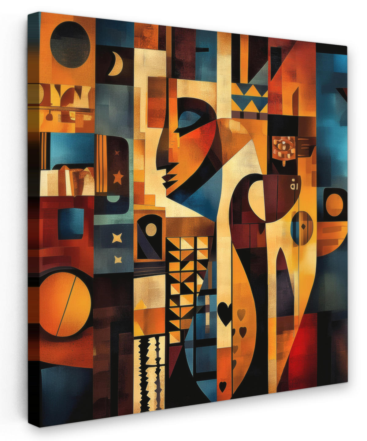 LEINWANDBILD Figuren - Abstrakt - Symbole 20x20 cm - Terracotta, Textil (20/20cm) - MuchoWow