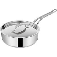 SCHMORPFANNE E3063234 Jamie Oliver Silber 24 cm Antihaft Induktion inkl. Metalldeckel - Silberfarben, Metall (24cm) - Tefal