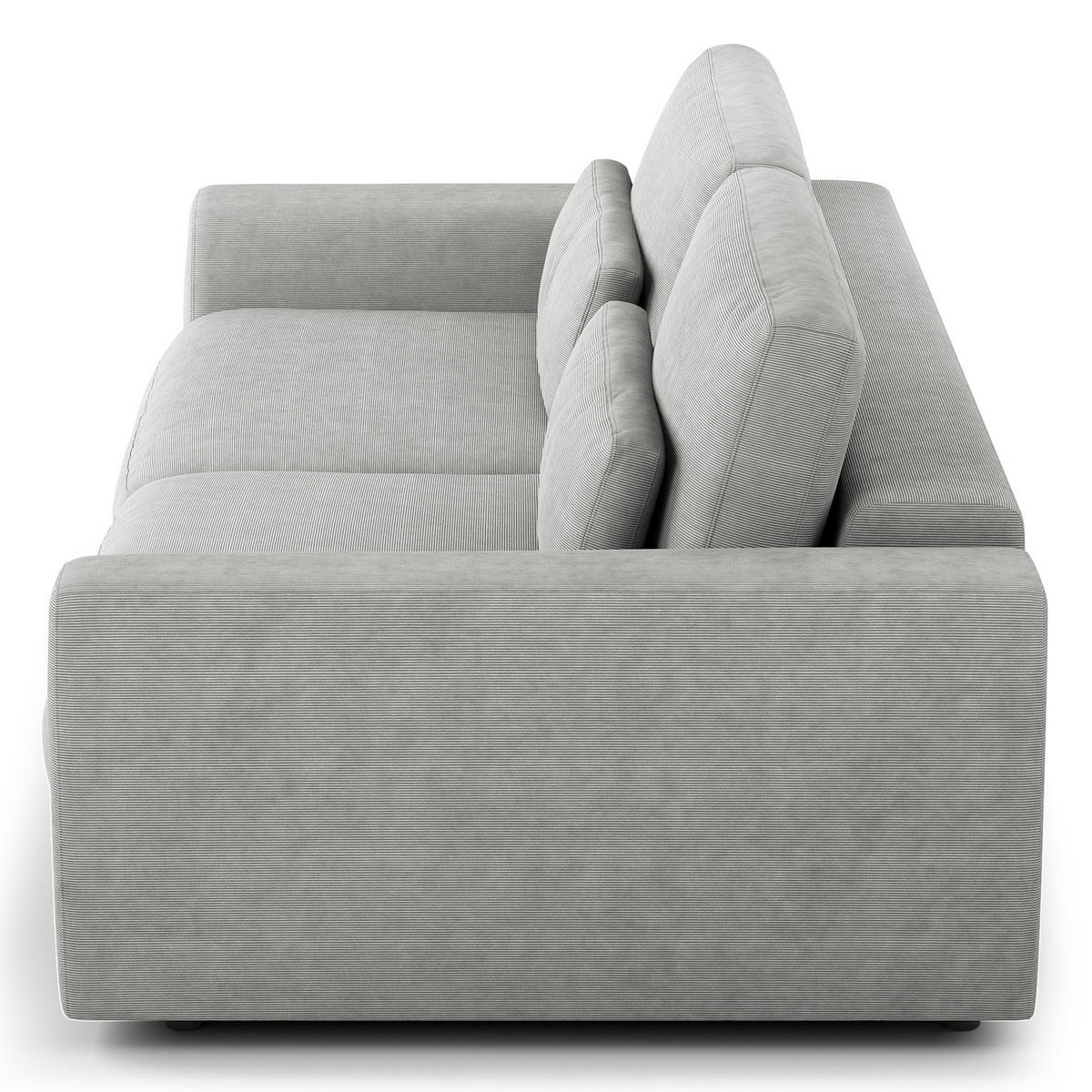 3-SITZER SOFA - Schwarz/Grau, Kunststoff/Textil (252/80/117cm) - home24