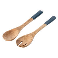 SALATBESTECK DN (6ER SET) - Blau, Holz (33cm) - J-Line