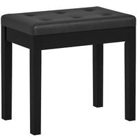 KLAVIERBANK Klavierhocker mit Stauraum, Holzbeine, Kunstleder, Schwarz - Schwarz, Holz (34/50/55cm) - HOMCOM