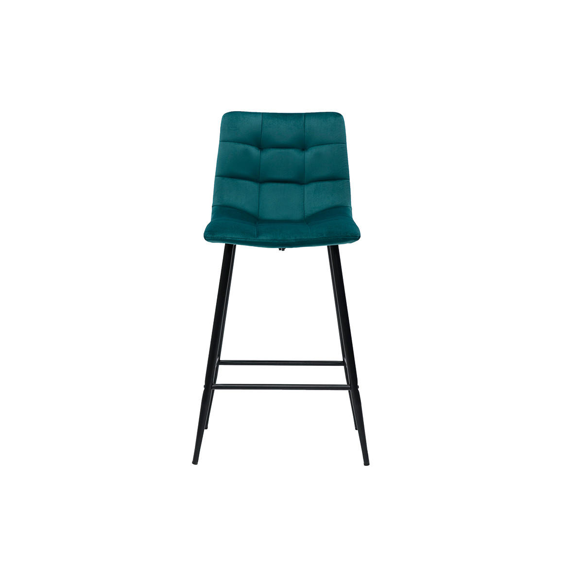 BARHOCKER Samt Petrol H65 cm 2er-Set MAXWELL - Blau, Textil (51/99/50cm) - Miliboo