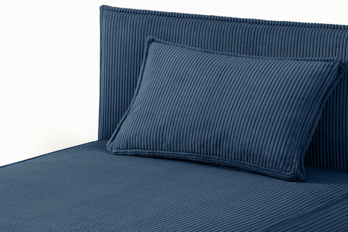 BOXSPRINGBETT ROTI Einzelbett, marineblau - Schwarz/Dunkelblau, Holz/Holzwerkstoff (90/200cm) - KONSIMO®