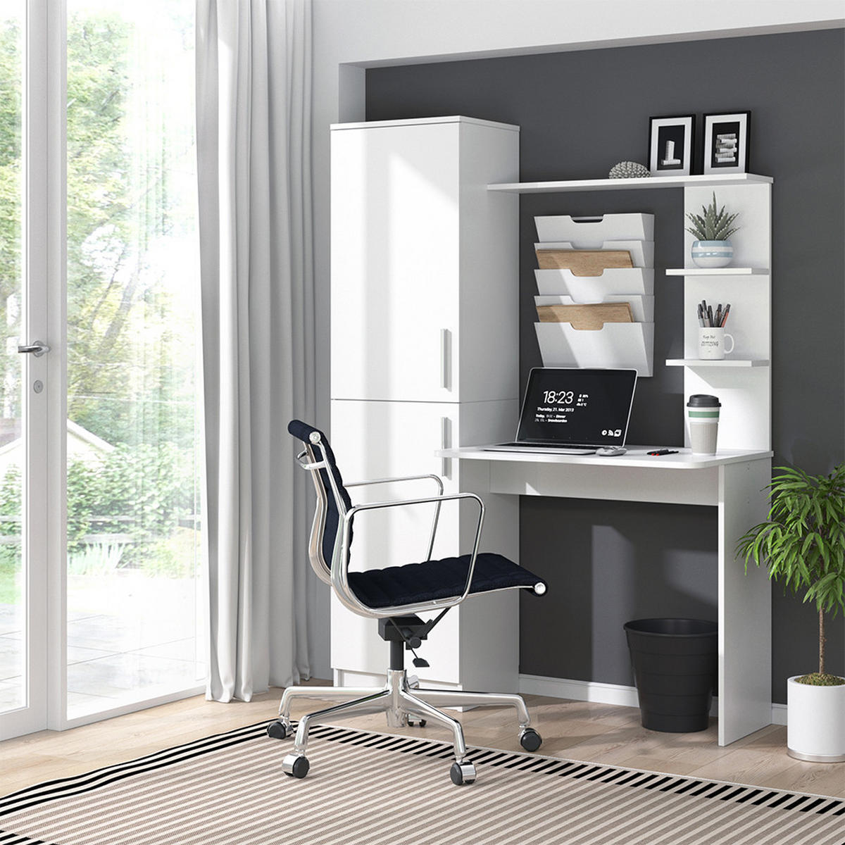 SCHREIBTISCH Tessa Weiß 122.9 x 52 cm - Weiß, Holzwerkstoff (52/122.9/168.5cm) - Vicco