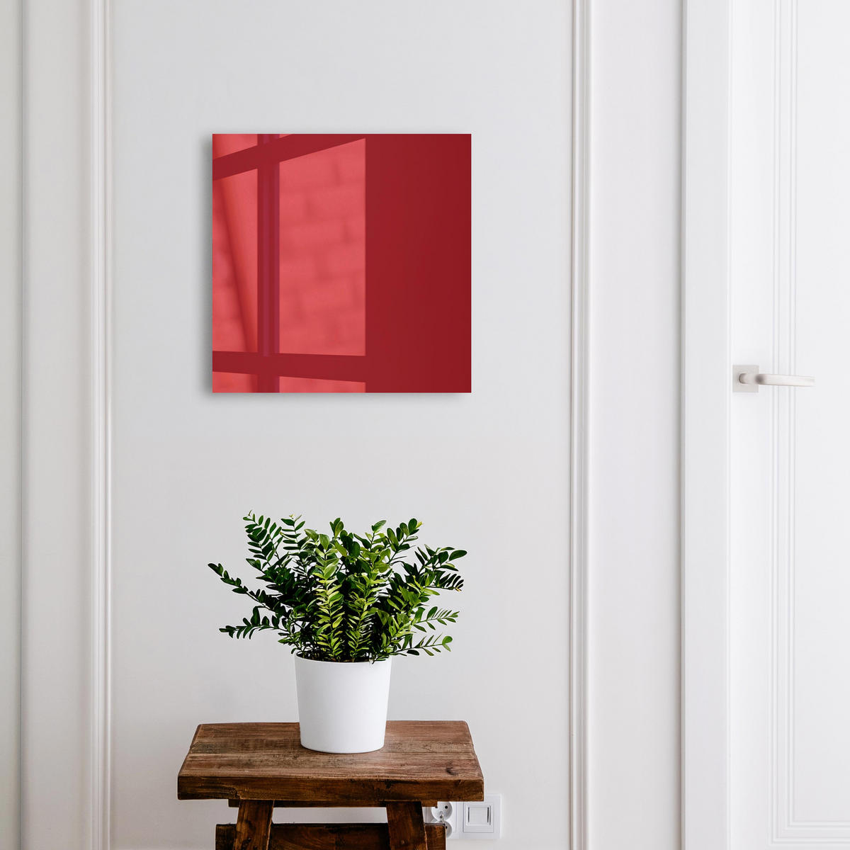 SCHLÜSSELBOX Weiß 30x30 cm – Türöffnung nach rechts - Hellburgunderrot - Bordeaux, Metall (30/30/5cm) - TULUP