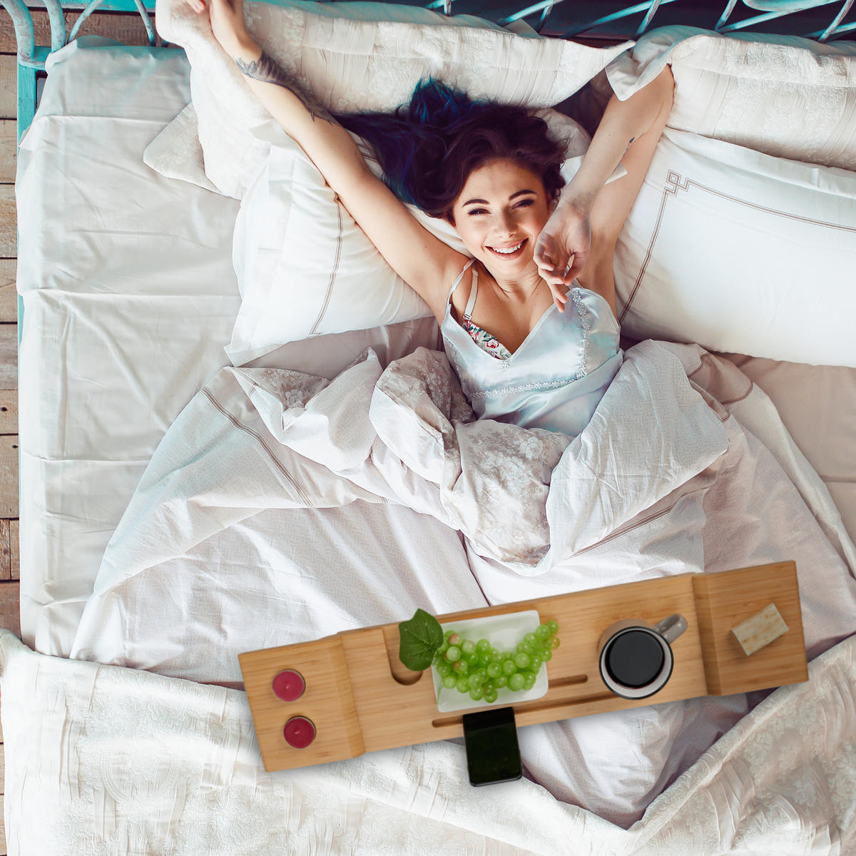 BADEWANNENABLAGE - Hellbraun, Holz (70/24.5/15.5cm) - Relaxdays