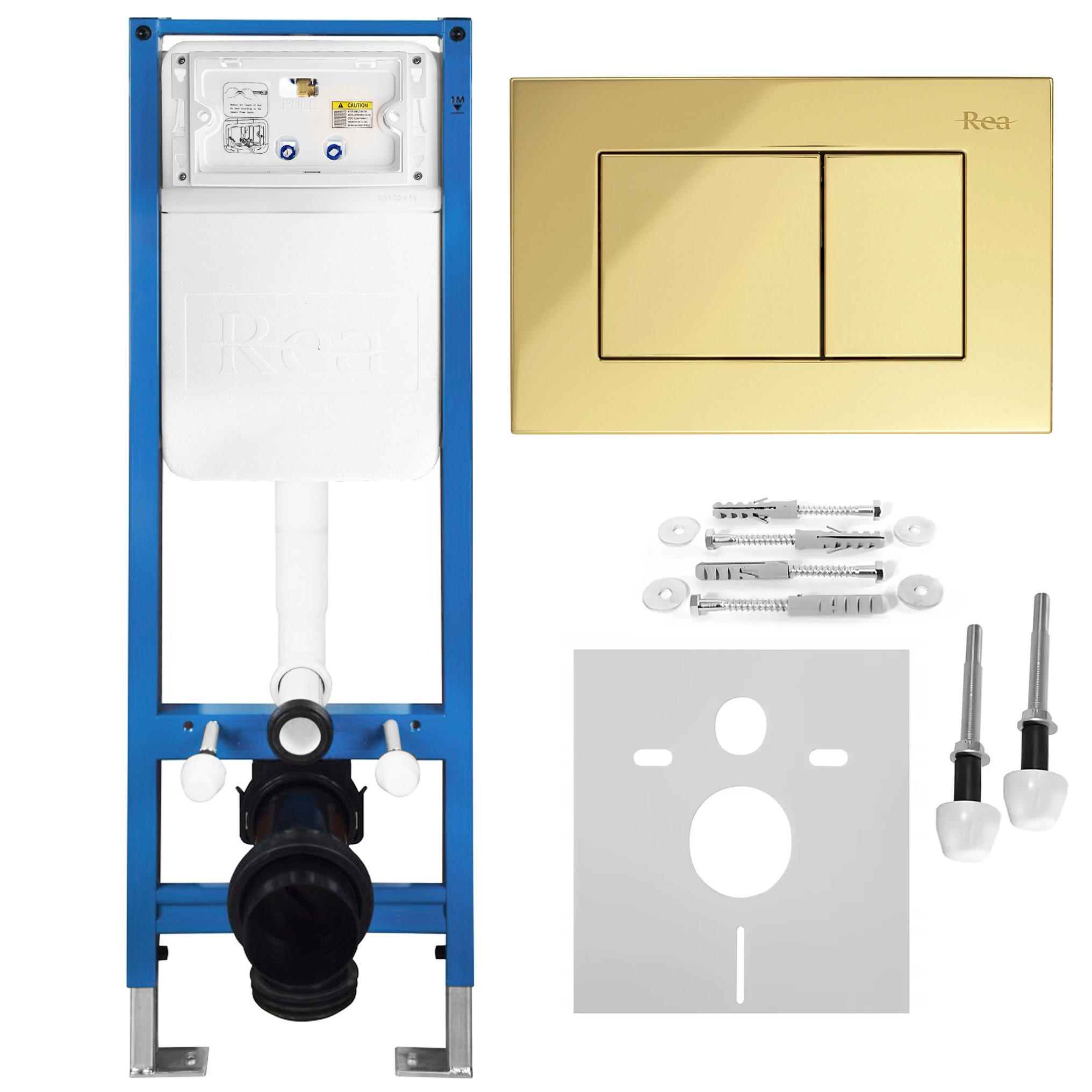 REA Unterputz-Wc-Gestell Gold 35.2x106.2x22 cm