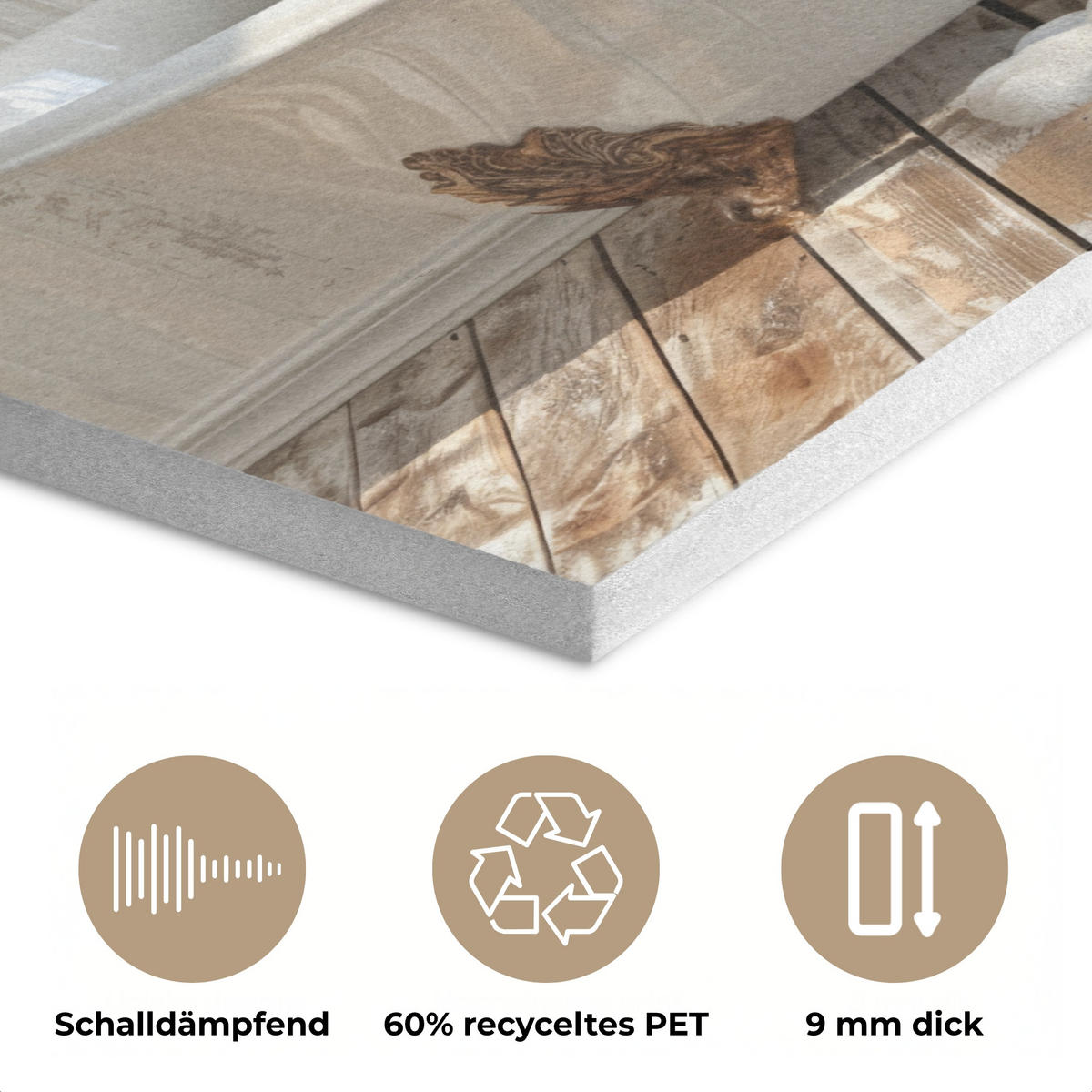 AKUSTIKPANEEL Esel - Tiere - Badewanne - Schaumstoff 90x90 cm - Weiß, Textil (90/0.9/90cm) - MuchoWow