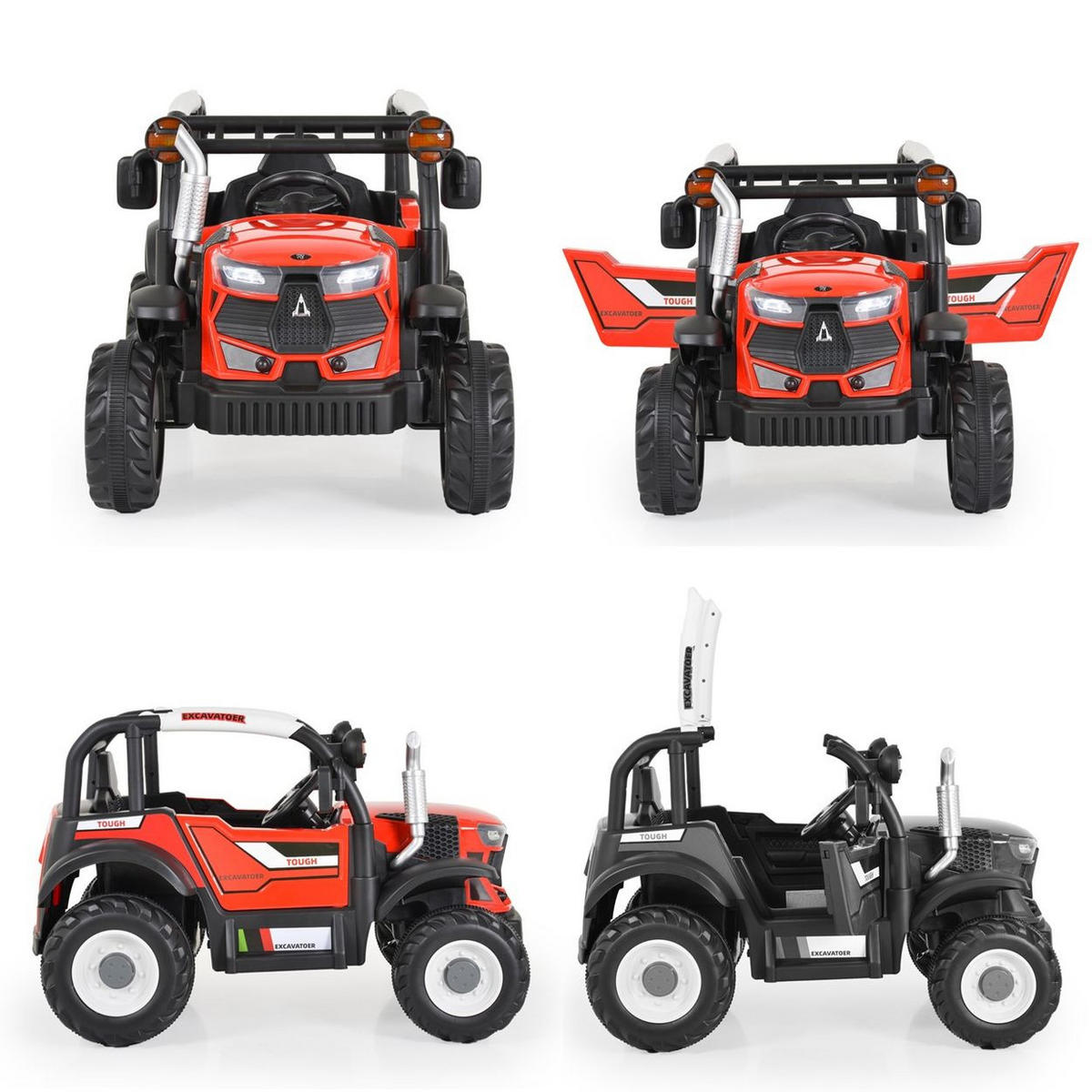 FERNBEDIENUNG, Hupe, Lichter, Musik, MP3 - Rot, Kunststoff (116/73/73cm) - Moni