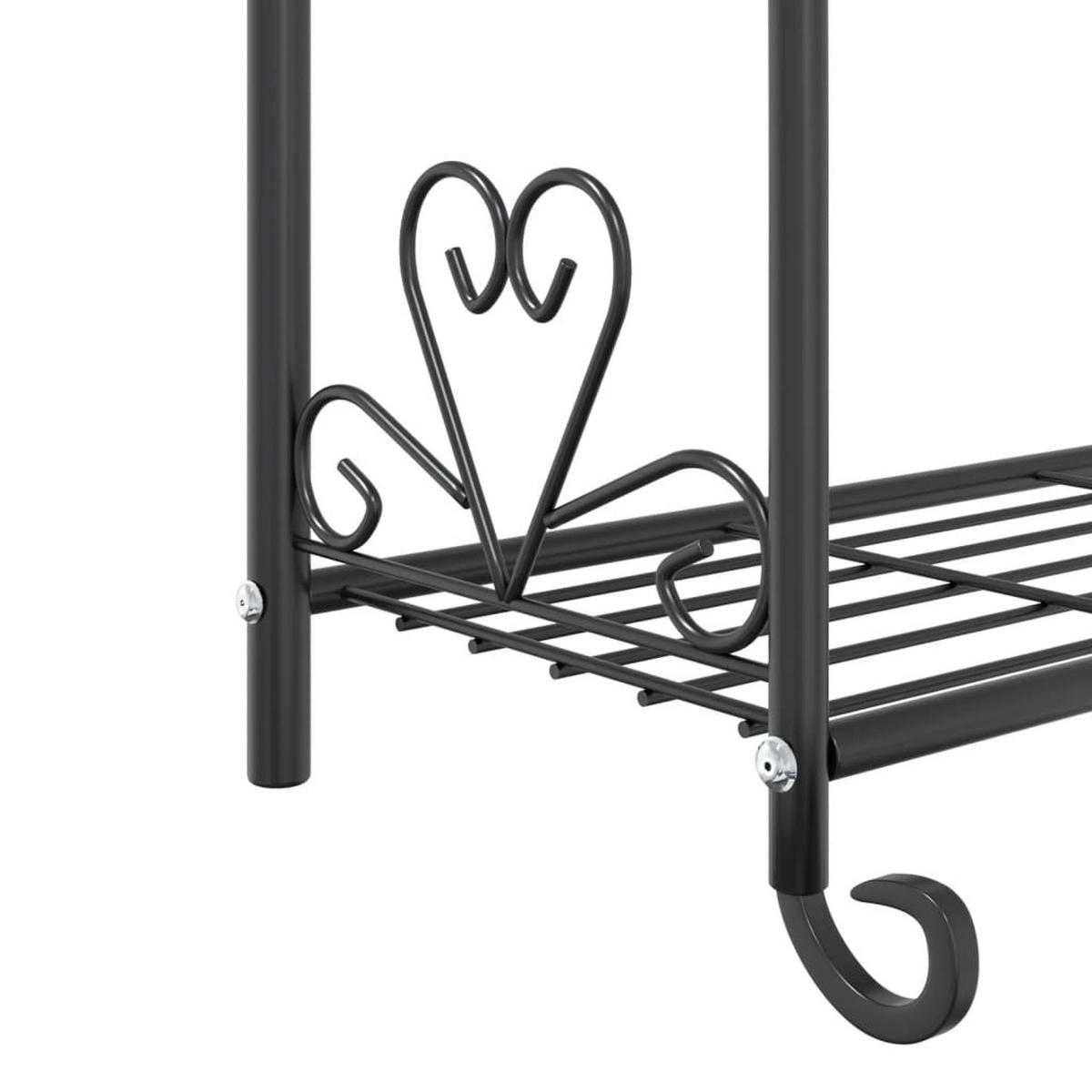 BLUMENREGAL Schwarz 56/30/96 Cm Stahl - Schwarz, Metall (56/96/30cm) - vidaXL