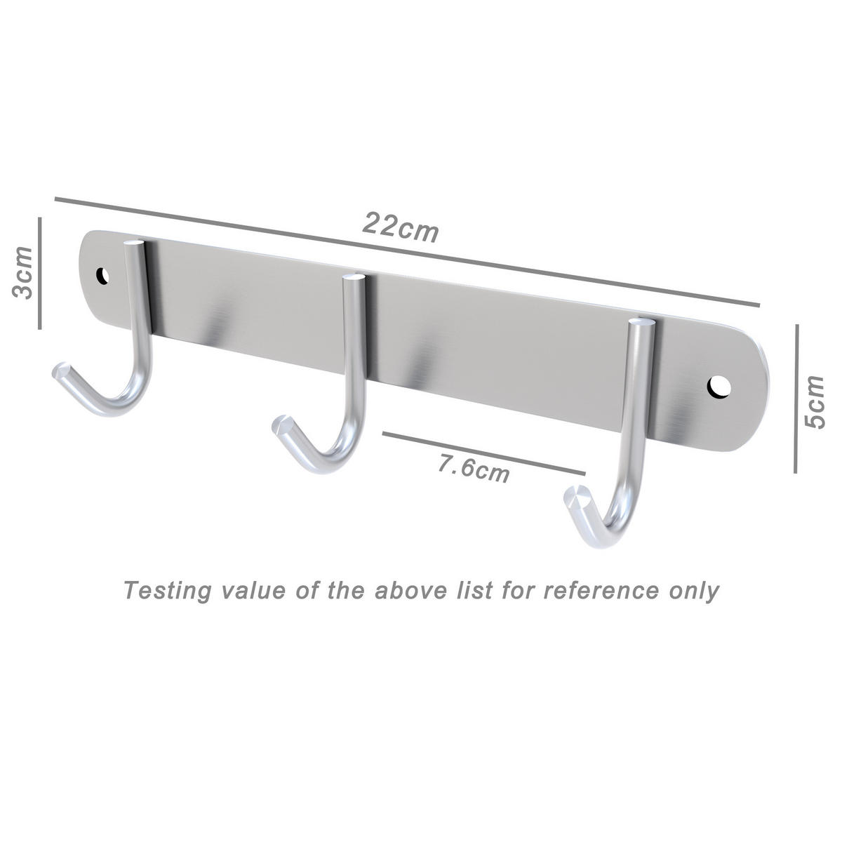 GARDEROBENLEISTE 22/5/5 cm - Silberfarben, Metall (5/5/22cm) - Intirilife