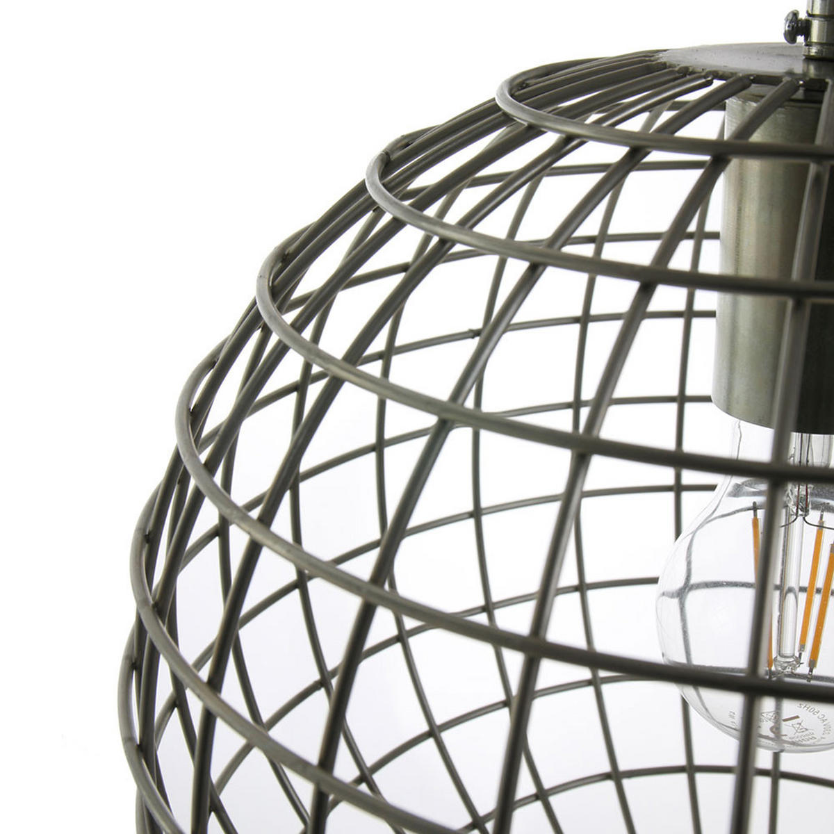 HÄNGELEUCHTE Gitterschirm Silber - Silberfarben, Metall (30/30/108cm)