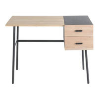 SCHREIBTISCH Massivholz 80/110/60 cm - Eichefarben, Holz (110/80/60cm) - Signature