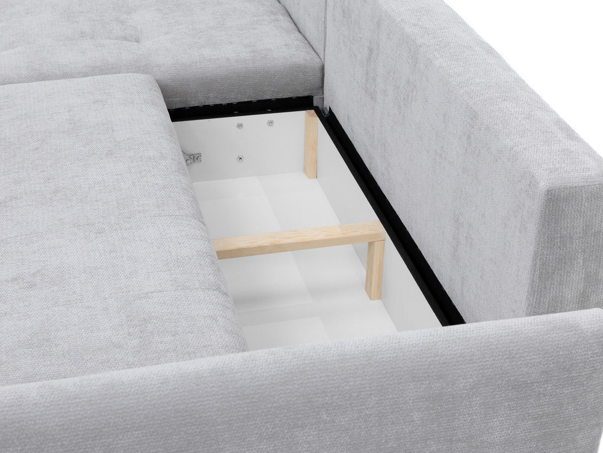 ECKSOFA Faro - Creme/Schwarz, Holz/Kunststoff (283/195cm) - MIRJAN24