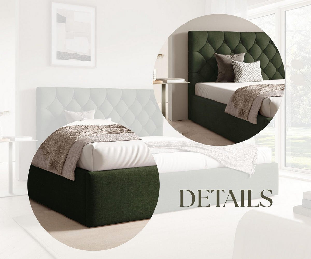 POLSTERBETT BEZA IV - Dunkelgrün - Dunkelgrün, Holz/Textil (140/200cm) - AN-Moebel 4u